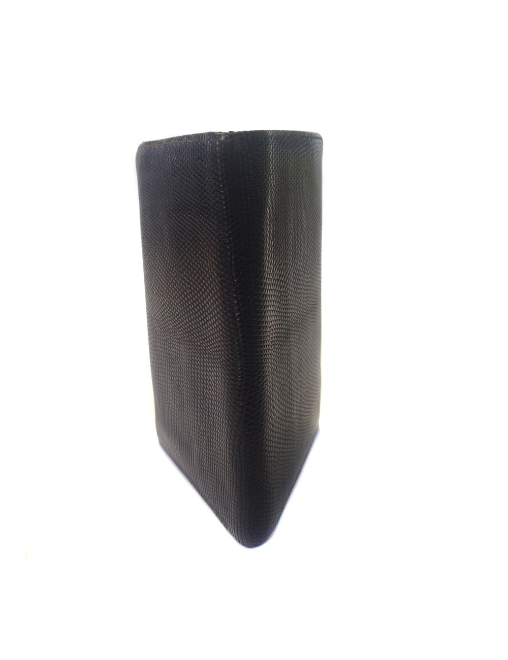 Portefeuille HERMES en serpent niloticus marron