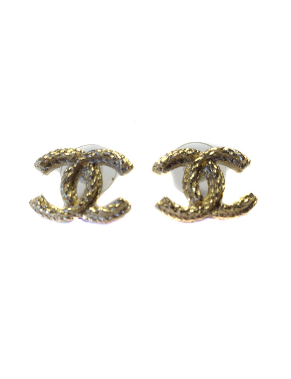 Clous d'oreille CHANEL cordes dorées 