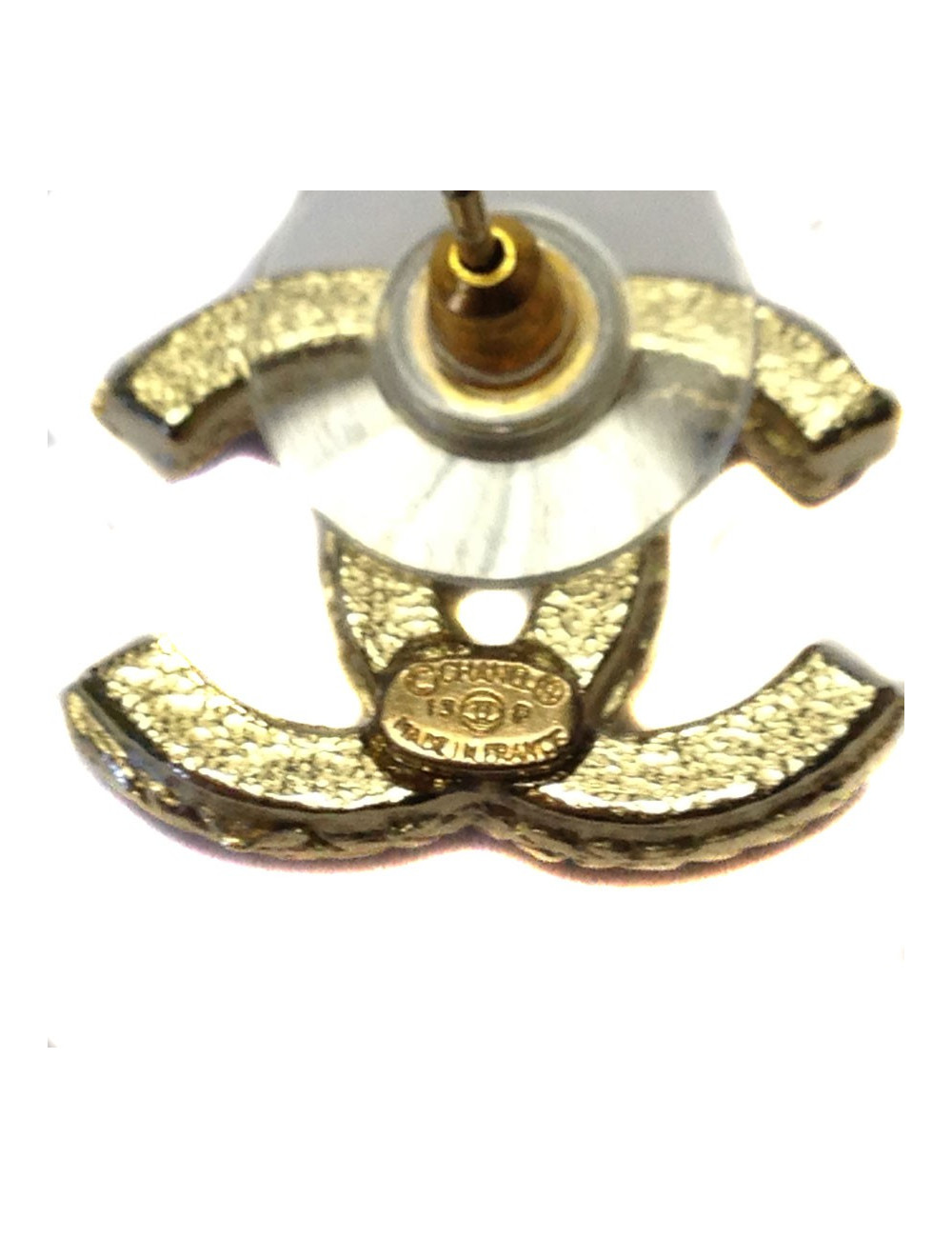 Clous d'oreille CHANEL cordes dorées 