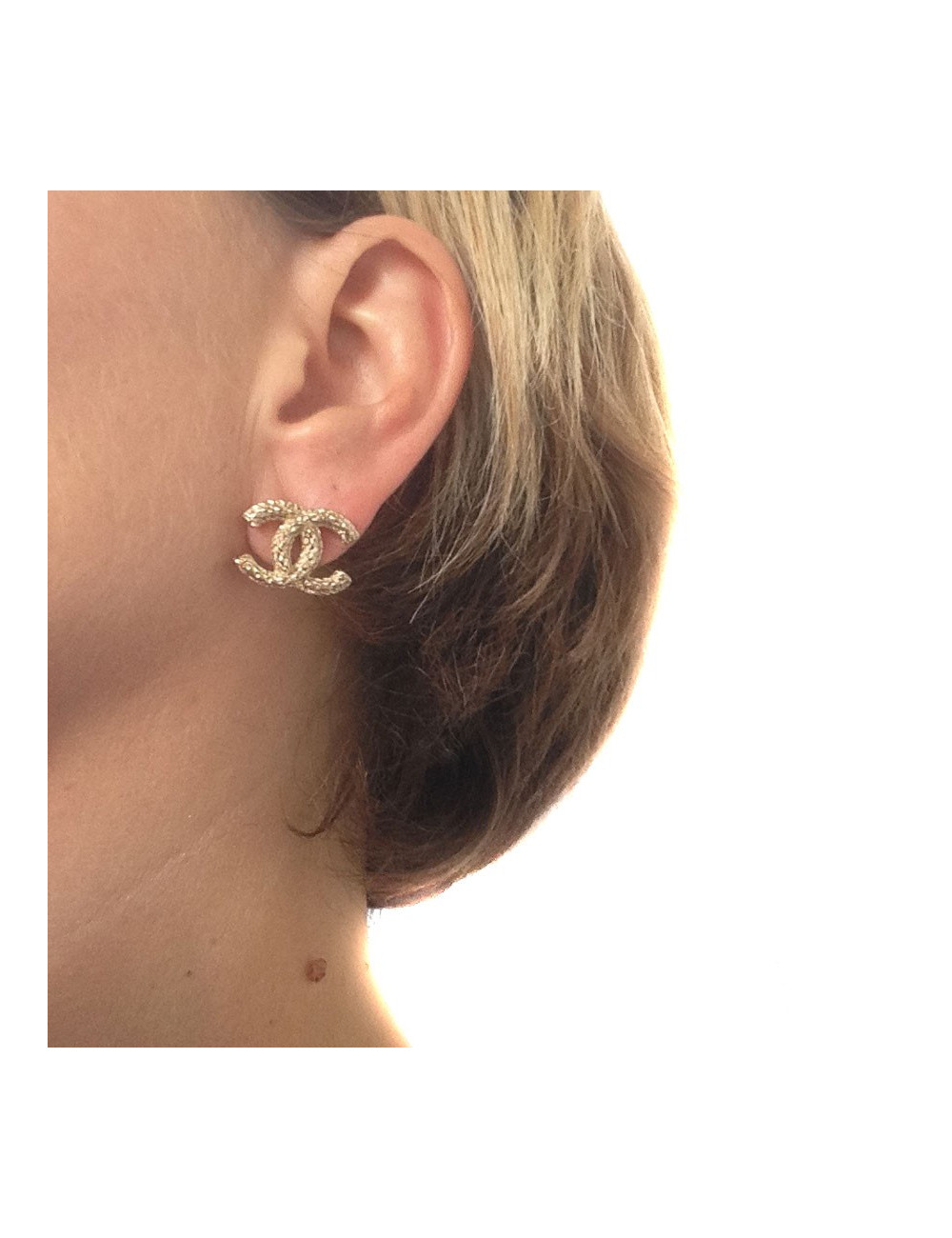 Clous d'oreille CHANEL cordes dorées 