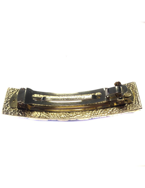 Blackened Barrette CHANEL linked Golden and silver CC