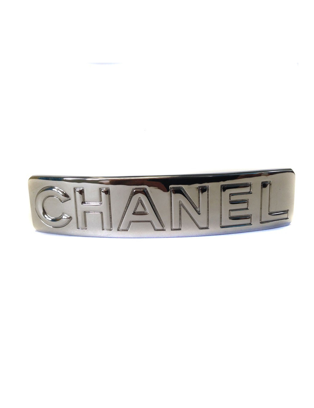 Barrette CHANEL métal argenté 