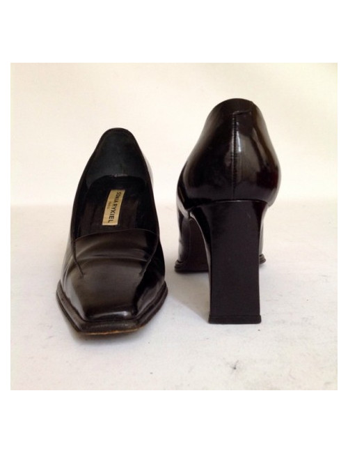 Escarpins SONIA RYKIEL T39 cuir verni noir