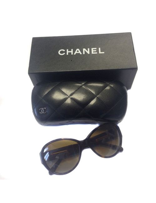 Lunettes de soleil CHANEL  façon écaille marron