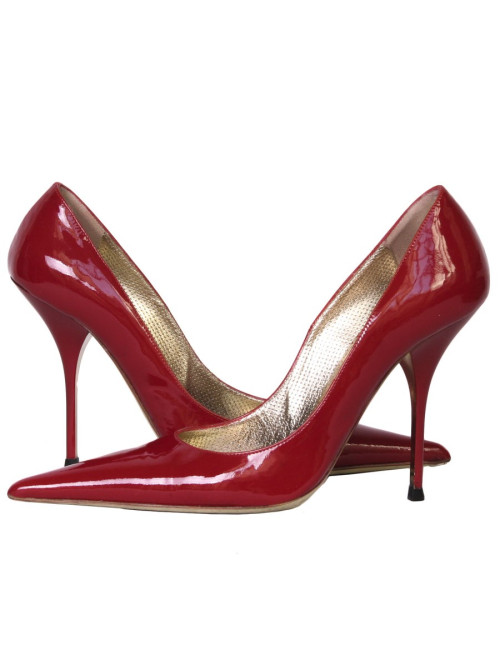 GIANMARCO LORENZI T37 red patent leather pumps