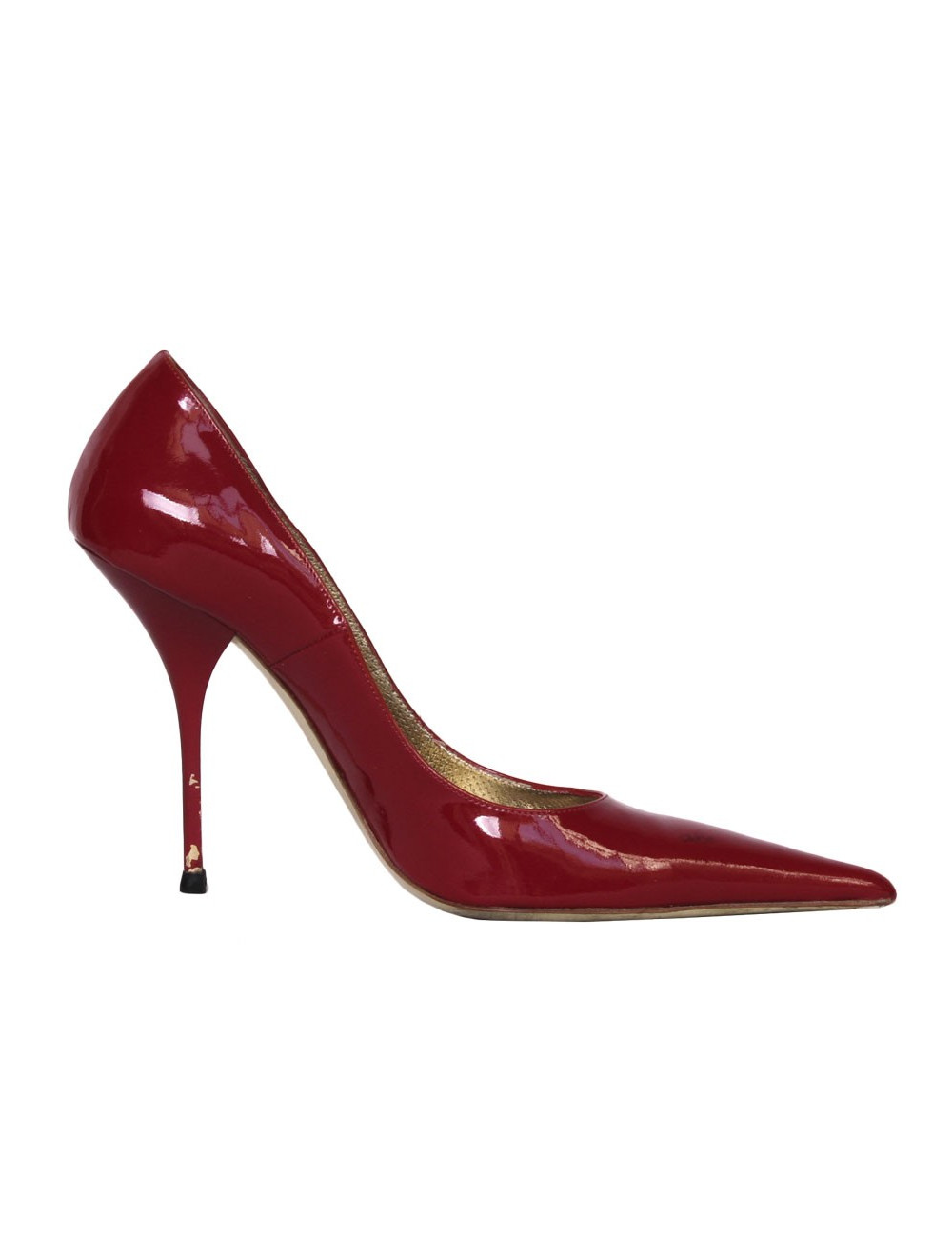 Escarpins GIANMARCO LORENZI T37 cuir verni rouge