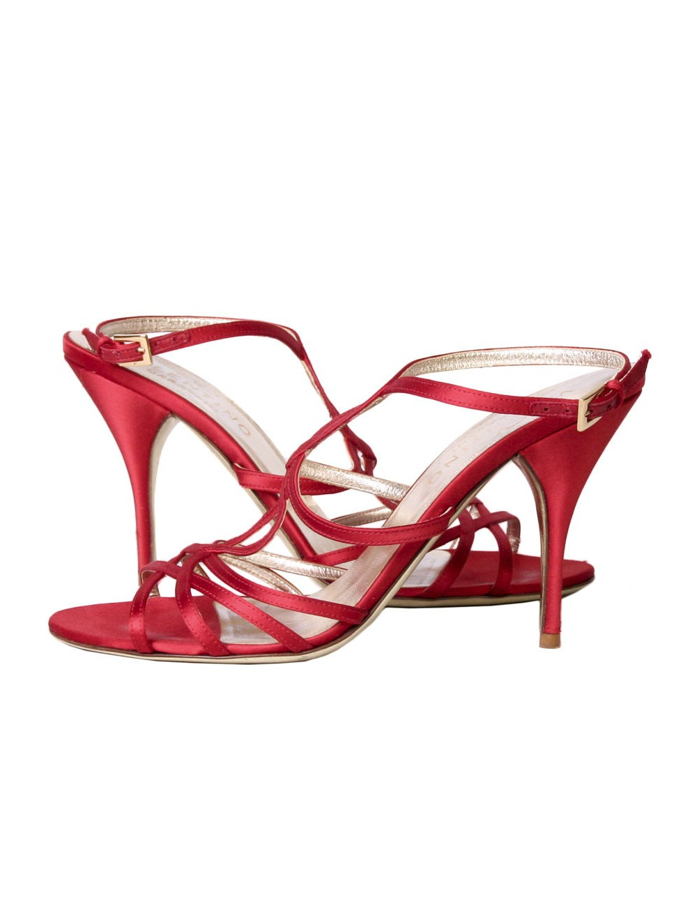 VALENTINO T37, 5 Red satin shoes