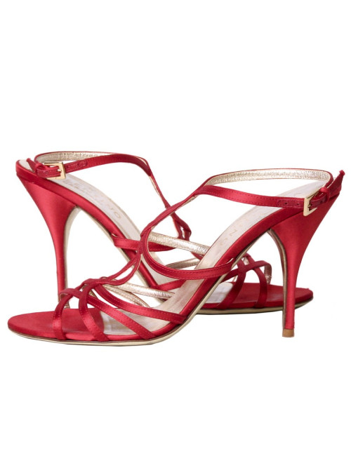 VALENTINO T37, 5 Red satin shoes