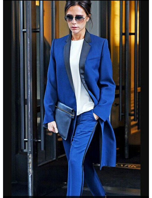 Pochette  VICTORIA BECKHAM en cuir de buffle et python noir GM