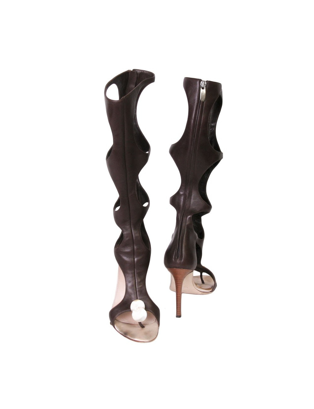 Bottes hautes  à talons T 37.5 Sergio Rossi en cuir marron