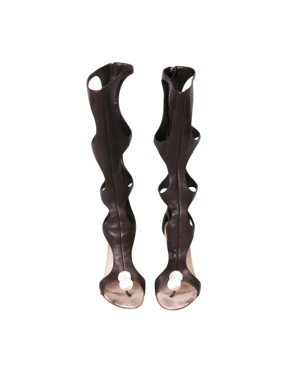 Bottes hautes  à talons T 37.5 Sergio Rossi en cuir marron