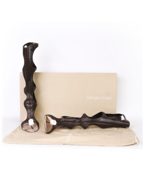 Bottes hautes  à talons T 37.5 Sergio Rossi en cuir marron