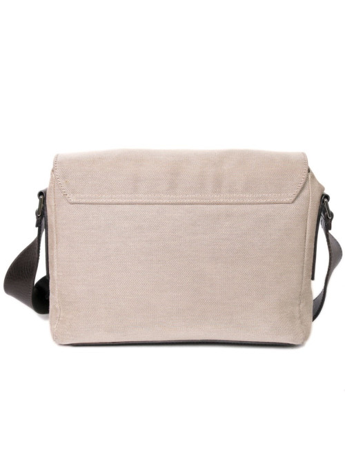 Sacoche GUCCI toile beige cuir marron