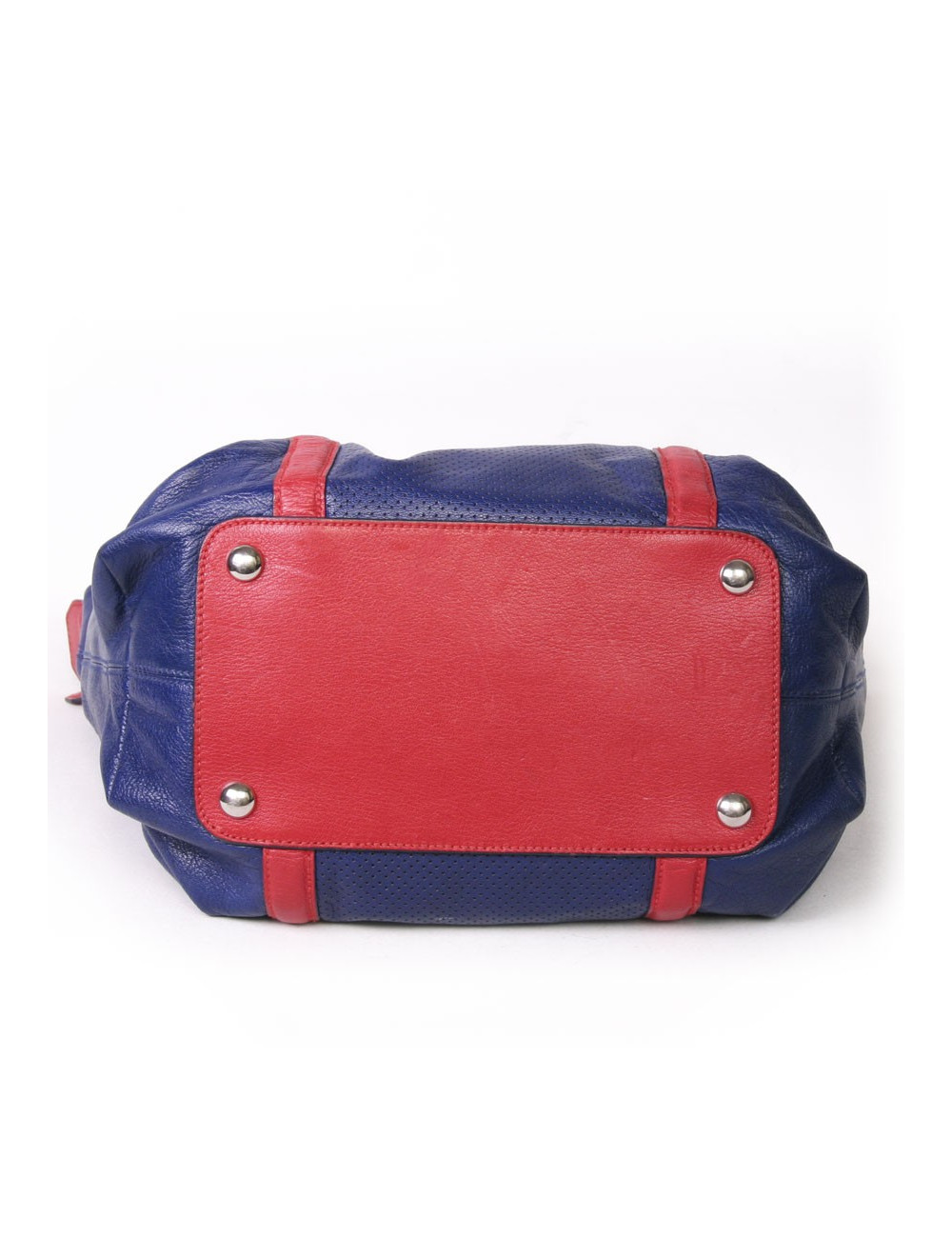 ALEXANDER MC QUEEN two-tone blue and red leather bag