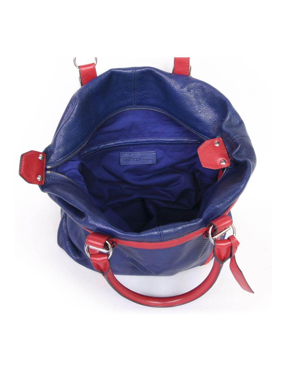 ALEXANDER MC QUEEN two-tone blue and red leather bag
