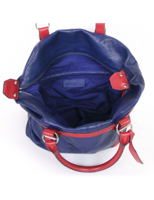 ALEXANDER MC QUEEN two-tone blue and red leather bag