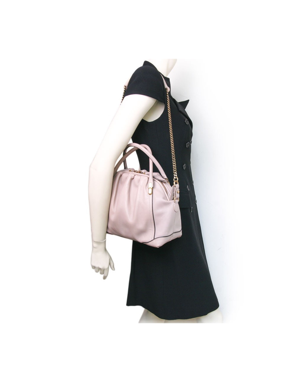 NINA RICCI 'La Rue' bag in powder pink leather
