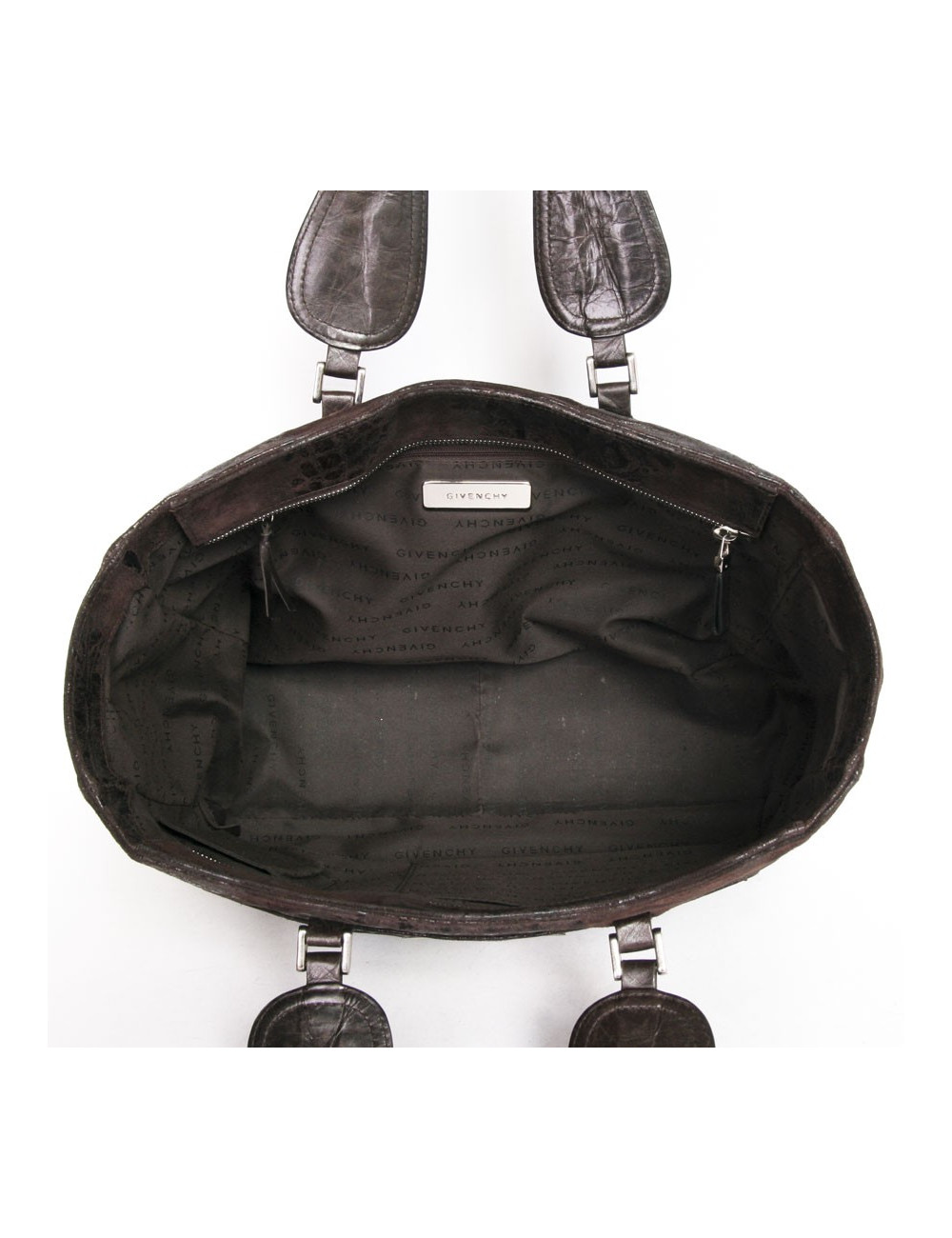 Sac  cabas GIVENCHY veau velours marron effet crocodile