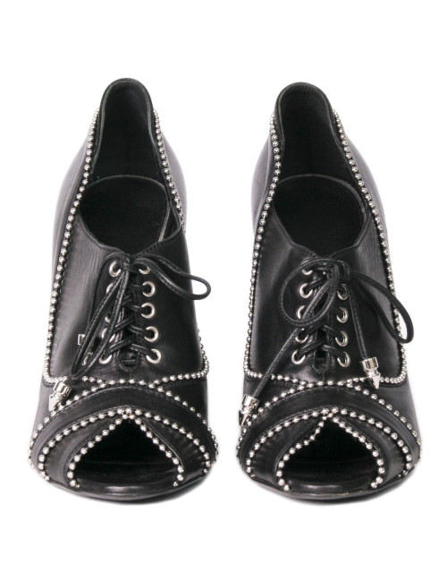 BALMAIN T40 black leather pumps