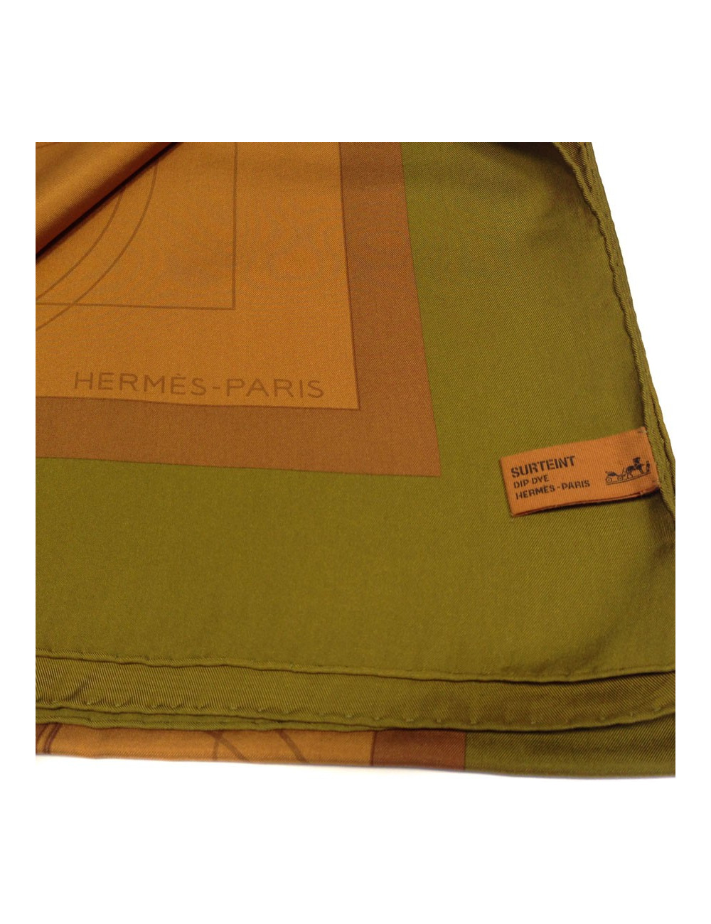 Shawl HERMES in Brown silk and khaki border