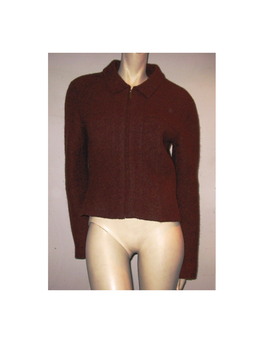 CHANEL t 38 boiled wool jacket