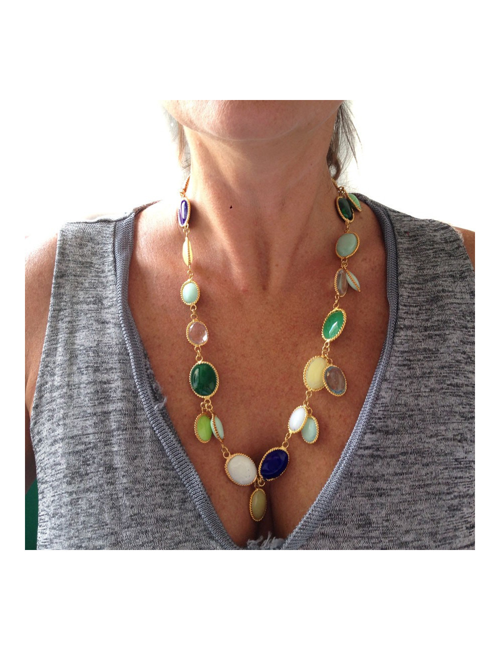 MARGUERITE of VALOIS "Waterfalls" multicoloured necklace