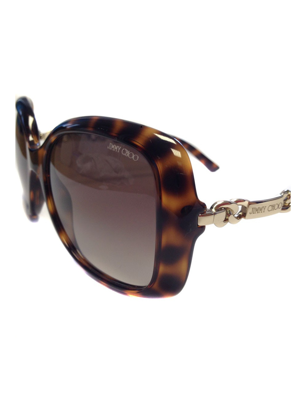 Lunettes de soleil JIMMY CHOO façon écaille marron