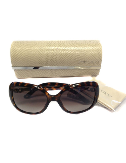Lunettes de soleil JIMMY CHOO façon écaille marron