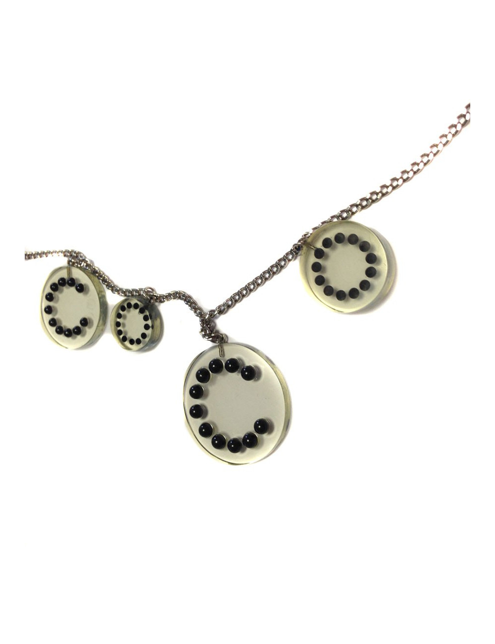 Belt necklace Chanel in transparent plexiglass and black pearls