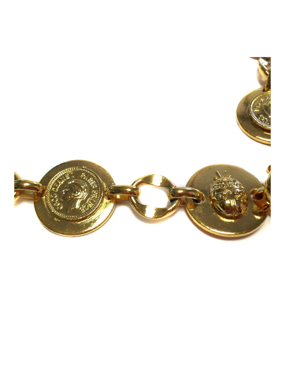 vintage CHANEL belt in gilded metal