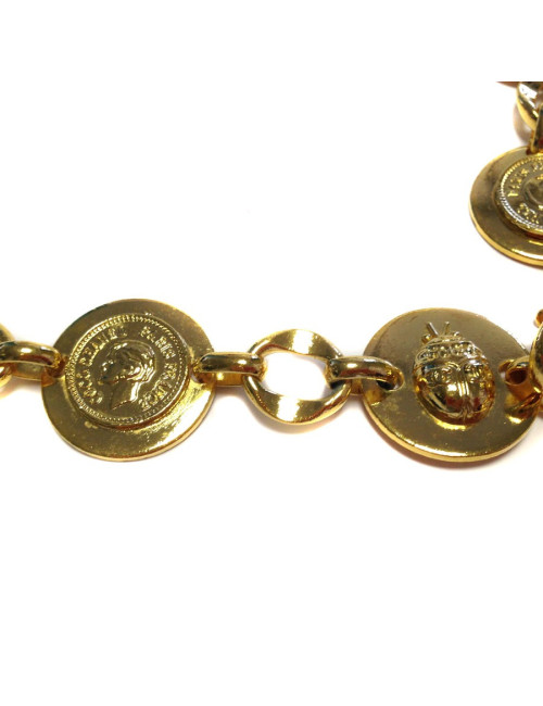 vintage CHANEL belt in gilded metal