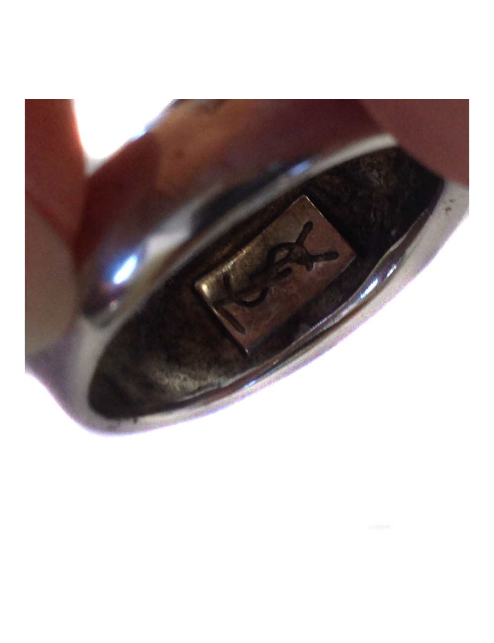 YVES SAINT LAURENT necklace silver ring ornament