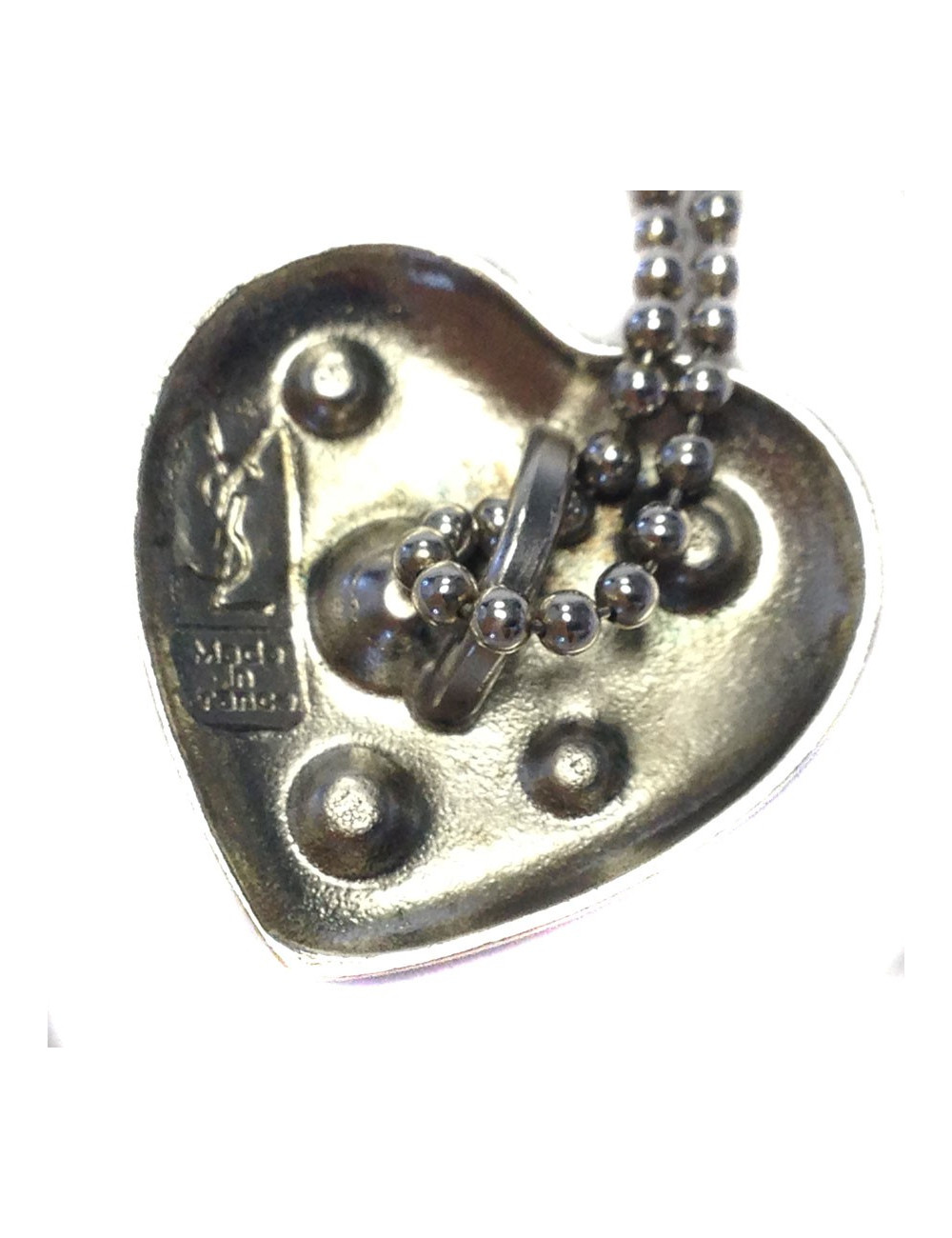 YVES SAINT LAURENT necklace silver ring ornament