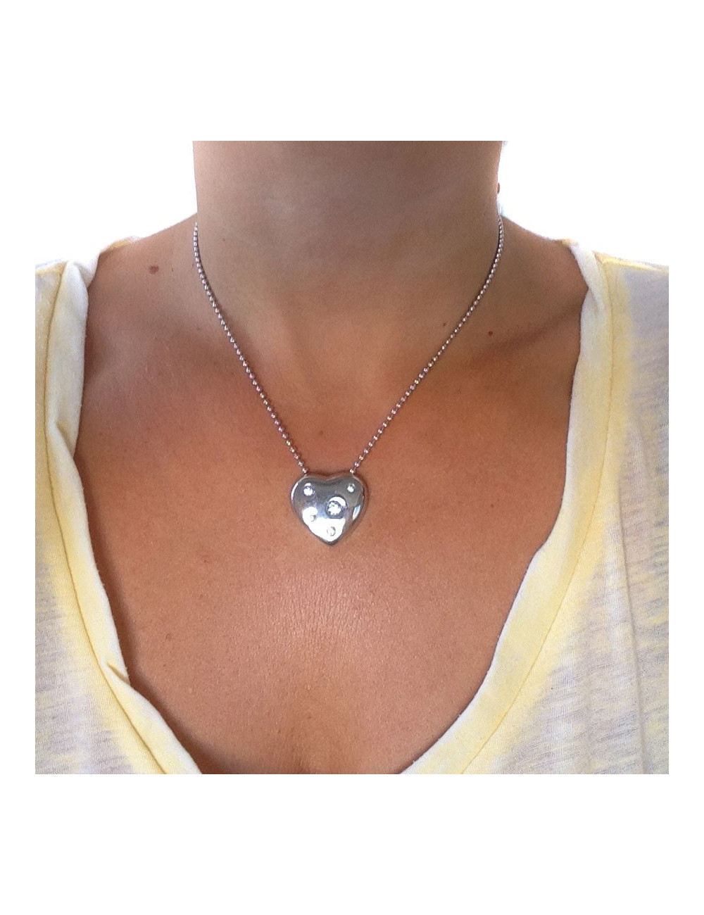 YVES SAINT LAURENT necklace silver ring ornament