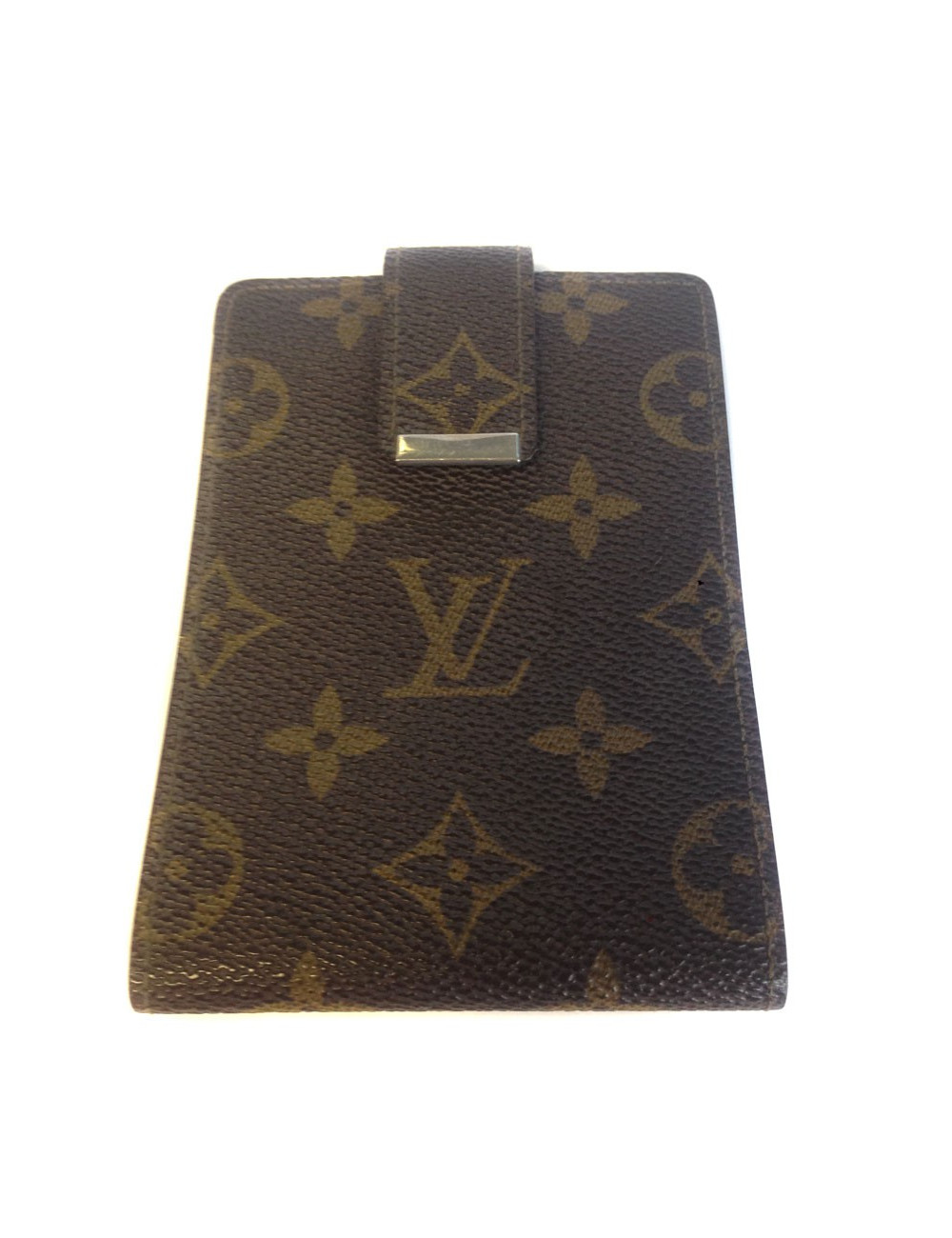 Porte chéquier LOUIS VUITTON en toile enduite monogrammée et cuir
