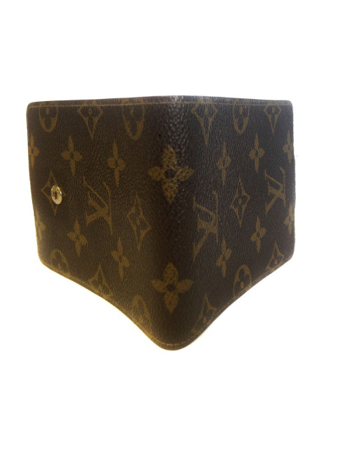 Porte chéquier LOUIS VUITTON en toile enduite monogrammée et cuir