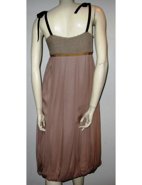MARNI dress in beige and old Silk rose T40 it