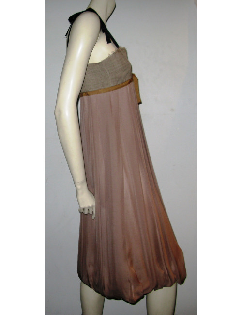 MARNI dress in beige and old Silk rose T40 it