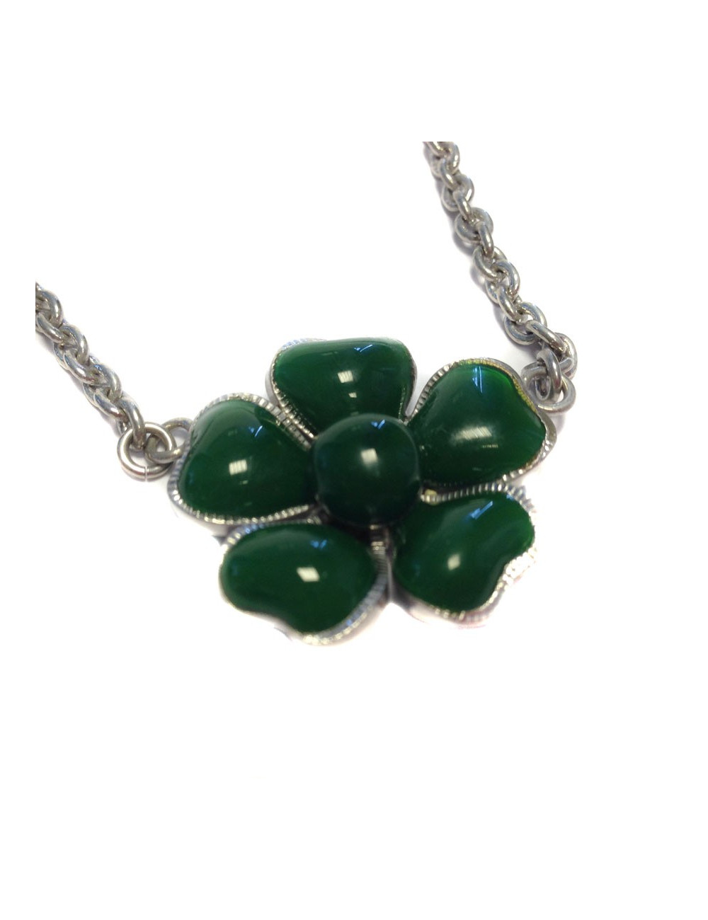 Collier fleurette MARGUERITE de VALOIS vert