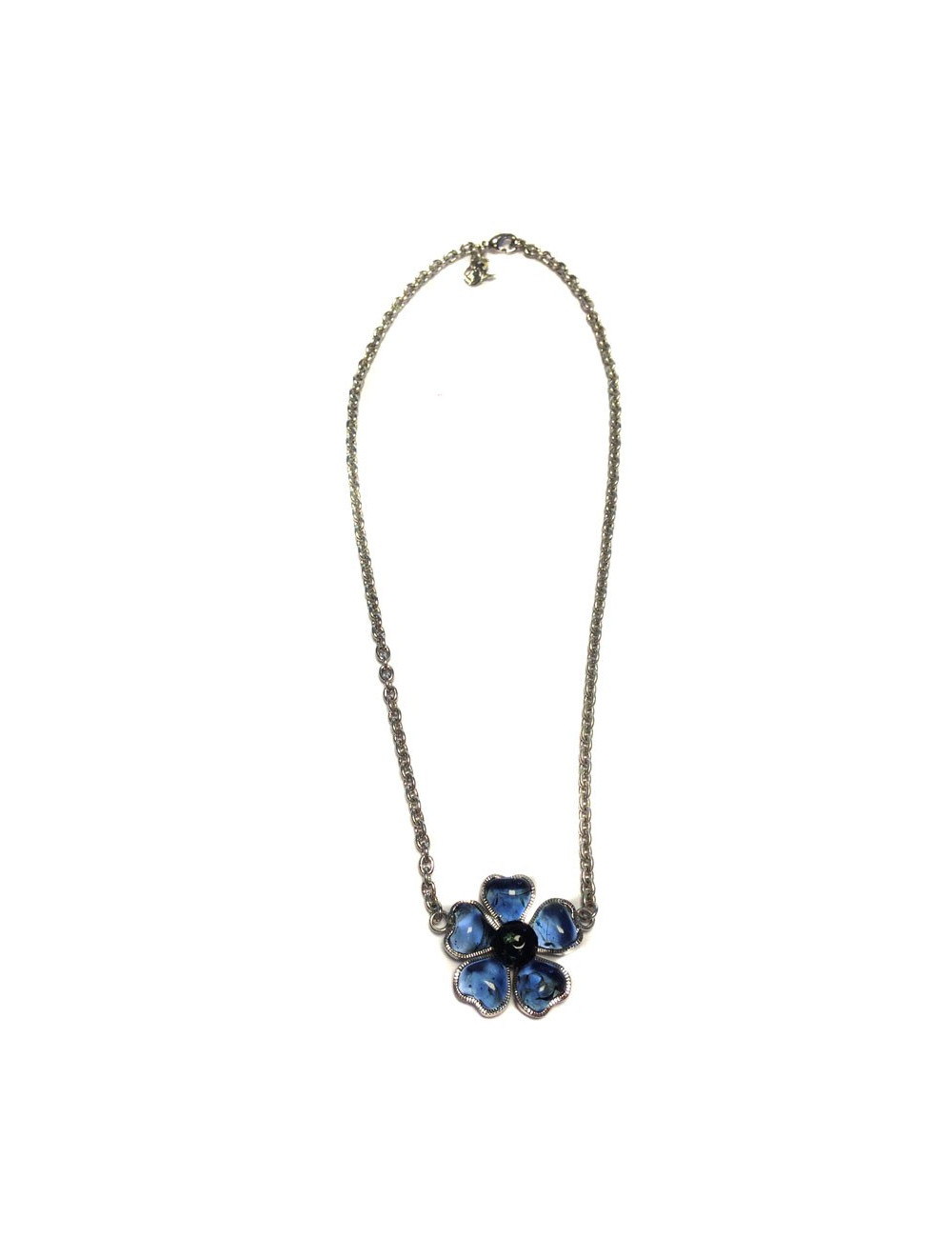 Necklace floweret MARGUERITE of VALOIS dark Sapphire