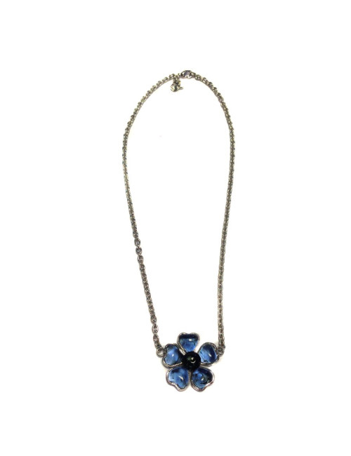 Collier fleurette MARGUERITE de VALOIS saphir foncé