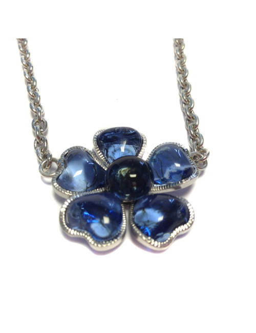 Necklace floweret MARGUERITE of VALOIS dark Sapphire