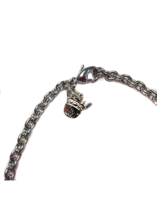 Collier fleurette MARGUERITE de VALOIS saphir foncé