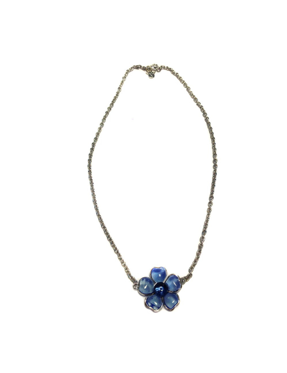 Collier fleurette MARGUERITE de VALOIS saphir clair