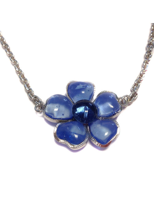Necklace floweret MARGUERITE of VALOIS clear Sapphire