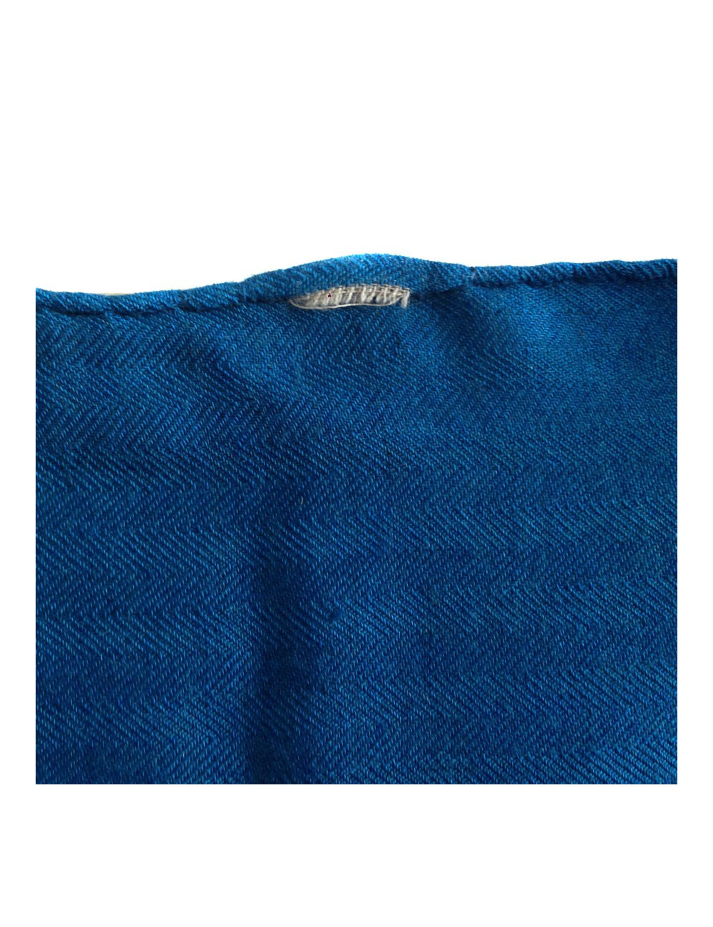 Châle HERMES "Jeu de paille" en cachemire et soie bleu canard