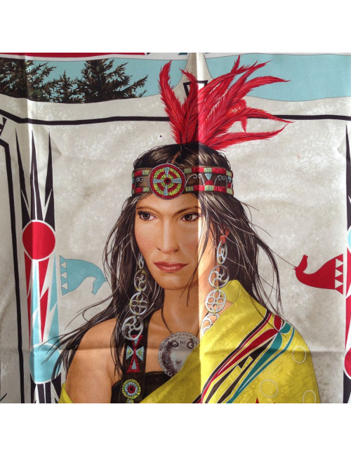 Hermès "WA ' KO NI" Princess Indian yellow silk