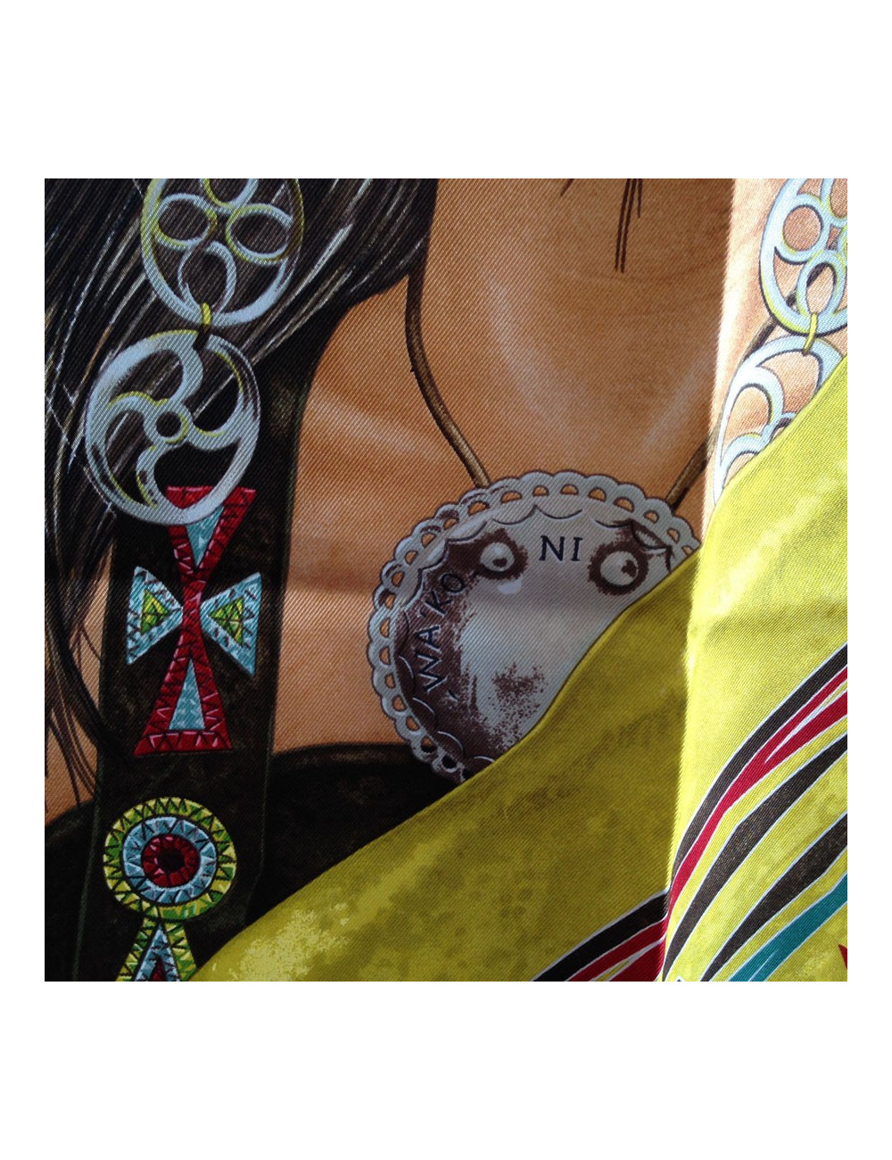 Hermès "WA ' KO NI" Princess Indian yellow silk