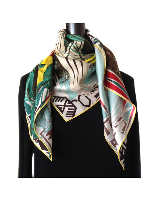 Hermès "WA ' KO NI" Princess Indian yellow silk