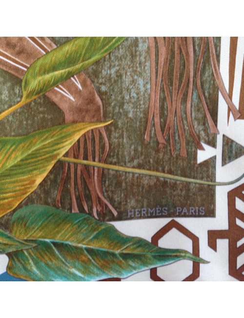 Hermès "WA ' KO NI" Princess Indian in orange silk